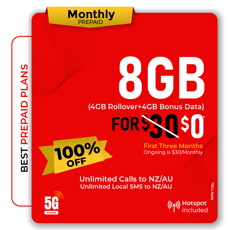 Telsim 4GB prepaid plan with unlimited calls and 100% off first 3 months