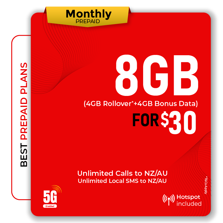 Telsim 4GB prepaid plan with unlimited calls to NZ/AU