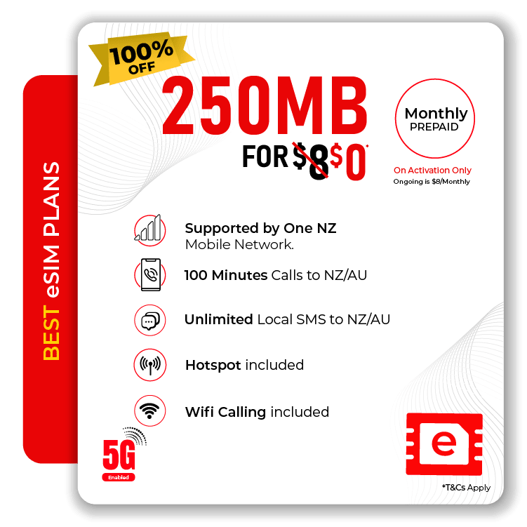 Telsim 250MB eSIM with WiFi calling and 100% off your first month