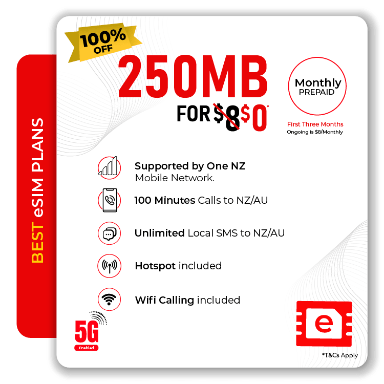 Telsim 250MB eSIM with WiFi calling hotspot and 100% off for 3 months
