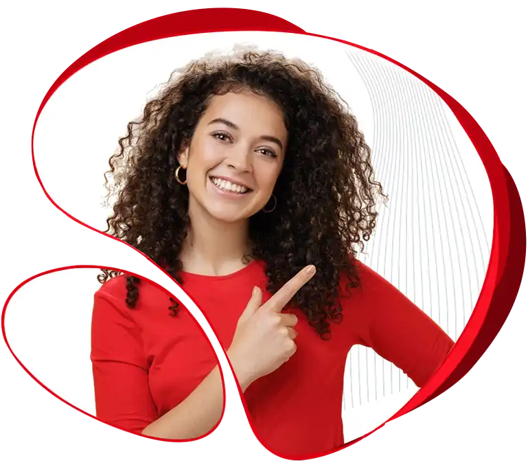 A Woman highlighting 5G prepaid SIM cards plans with unlimited data and calls to NZ and AU.